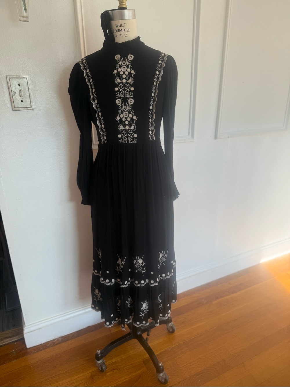 Black Embroidered Maxi Dress - Brand Not Visible